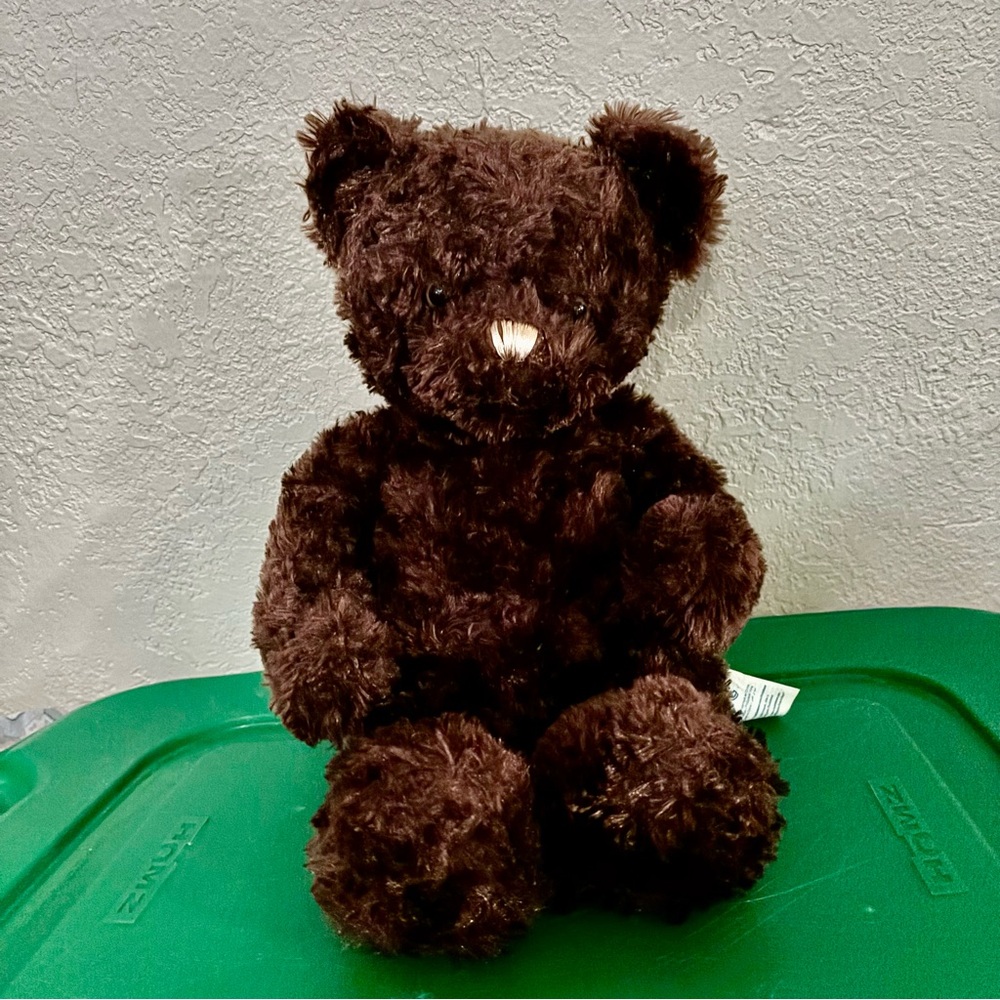 Build A Bear Workshop Dark Brown Curly Hair Bear With Pose-able Arms